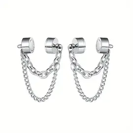 "OH" NIPPLE CHAINS MAGNETIC SET SILVER