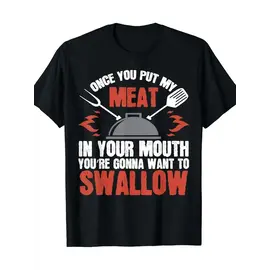 "O" HEAVENS T SHIRT "OH" RUB AND SWALLOW MEAT BLACK
