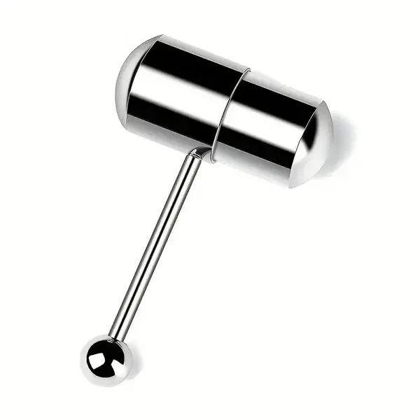 "O" HEAVENS TONGUE RING VIBRATING SILVER