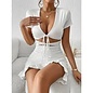 "O" HEAVENS "OH" DRESS DEEP V TIE FRONT WHITE OR RED