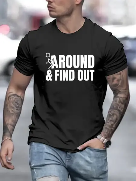 "O" HEAVENS T SHIRT FUCK AROUND & FIND OUT BLACK