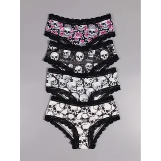"O" HEAVENS PANTY SILK & LACE SKULL