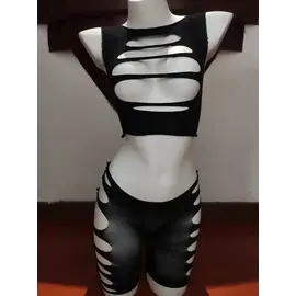 "O" HEAVENS "O" HEAVENS TUBE TOP AND PANTY STRETCH FIT 2 PC BLACK O/S