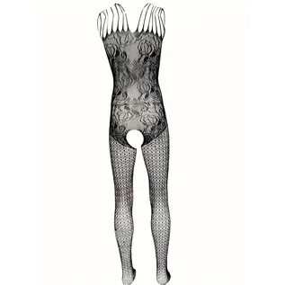 "O" HEAVENS "O" HEAVENS FISHNET STRETCH FIT BODYSTOCKING BLACK O/S