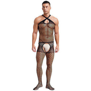 "O" HEAVENS BODYSTOCKING "OH" FISHNET STRETCH FIT BLACK O/S