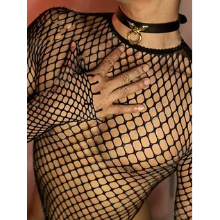 "O" HEAVENS "O" HEAVENS FISHNET STRETCH FIT BODYSTOCKING BLACK O/S