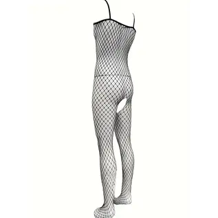 "O" HEAVENS "O" HEAVENS FISHNET STRETCH FIT BODYSTOCKING BLACK O/S