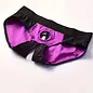 "O" HEAVENS CROTCHLESS HARNESS BRIEF LACE PURPLE/BLACK