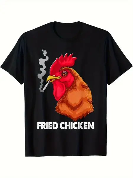 "O" HEAVENS T SHIRT FRIED CHICKEN BLACK
