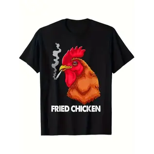 "O" HEAVENS T-SHIRT FRIED CHICKEN BLACK