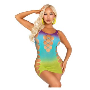 LEG AVENUE LA SEAMLESS FAUX LACE UP DRESS O/S OCEAN OMBRE