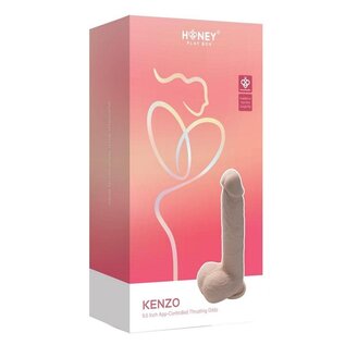 HONEY PLAY BOX KENZO THRUSTING DILDO WITH APP CONTROL 9" CARAMEL