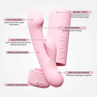VUSH RABBIT VUSH GLOW DUAL MOTOR VIBE PINK