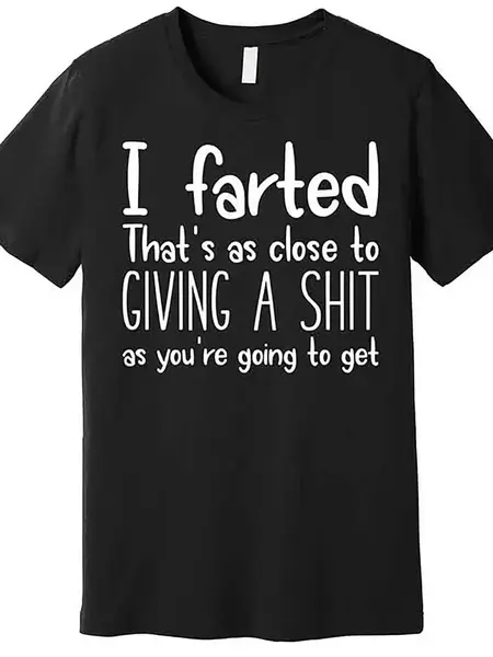 "O" HEAVENS T SHIRT I FARTED BLACK