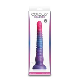 NS NOVELTIES COLOURS STACKED DILDO RIBBED 9"
