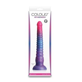 NS NOVELTIES COLOURS STACKED DILDO RIBBED 9"