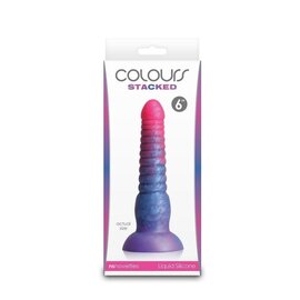 NS NOVELTIES DILDO COLOURS STACKED  RIBBED 6"