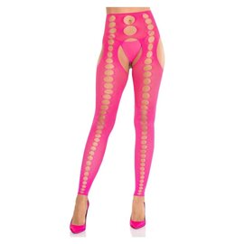 LEG AVENUE LA SEAMLESS OPAQUE CUTOUT FOOTLESS SUSPENDER HOSE