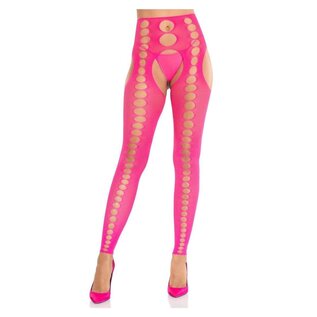 LEG AVENUE LA SEAMLESS OPAQUE CUTOUT FOOTLESS SUSPENDER HOSE