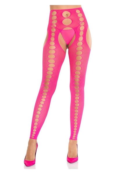 LA SEAMLESS OPAQUE CUTOUT FOOTLESS SUSPENDER HOSE