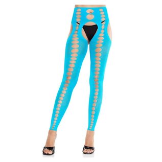 LEG AVENUE LA SEAMLESS OPAQUE CUTOUT FOOTLESS SUSPENDER HOSE