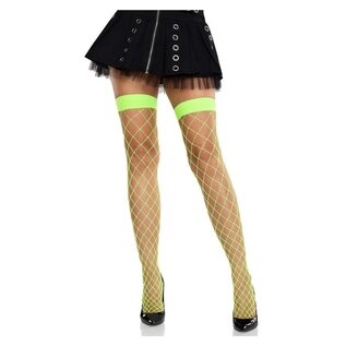 LEG AVENUE LA FENCE NET THIGH HIGH NEON GREEN O/S