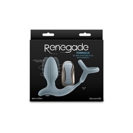NS NOVELTIES RENEGADE PINNACLE PROSTATE C-RING AND GYRATING PLUG WITH REMOTE GREY