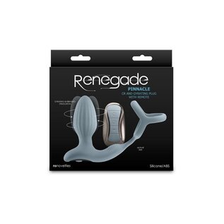 NS NOVELTIES RENEGADE PINNACLE PROSTATE C-RING AND GYRATING PLUG WITH REMOTE GREY