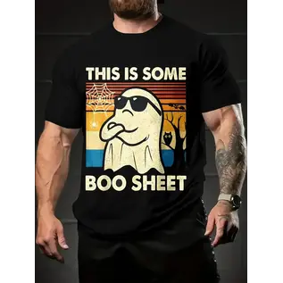 "O" HEAVENS T SHIRT "OH" BOO SHEET BLACK