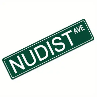 "O" HEAVENS STREET SIGN "OH" NUDIST AVE GREEN