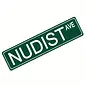 "OH" STREET SIGN NUDIST AVE GREEN