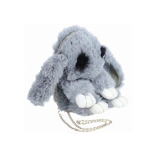 SHOTS BUNNY PURSE FUZZY PLUSH GREY