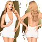 PENTHOUSE LINGERIE PENTHOUSE EARTH SHAKER MINI DRESS WITH THONG WHITE M/L
