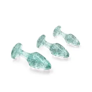 ADAM & EVE GLITTER GEM ANAL PLUG SET BLUE
