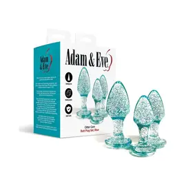 ADAM & EVE GLITTER GEM ANAL PLUG SET BLUE