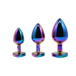 ADAM & EVE A&E METAL HEART PLUG SET RAINBOW