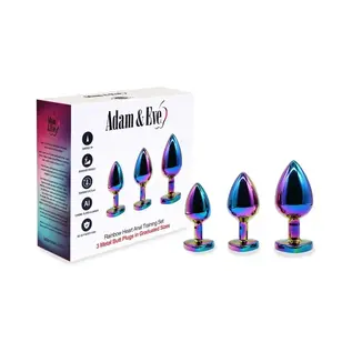ADAM & EVE A&E METAL HEART PLUG SET RAINBOW