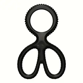 "O" HEAVENS COCK RING/BALL SPREADER "OH" RIDGED BLACK