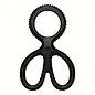 "O" HEAVENS COCK RING/BALL SPREADER "OH" RIDGED BLACK