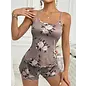 "O" HEAVENS FLORAL SILK TANK TOP AND SHORTS