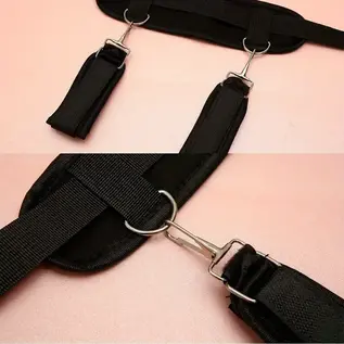 "O" HEAVENS "OH" POSITION STRAPS WITH CUFFS BLACK