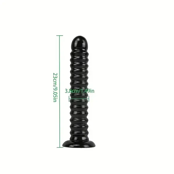 "O" HEAVENS DILDO RIDGED BLACK 9.5"