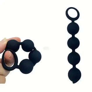 "OH" STRING OF BEADS BLACK SILICONE XSMALL