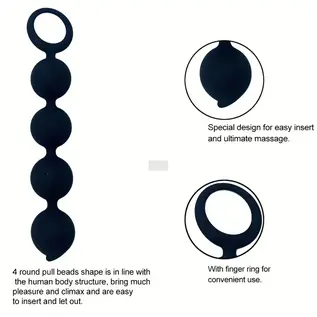 "OH" STRING OF BEADS BLACK SILICONE XSMALL