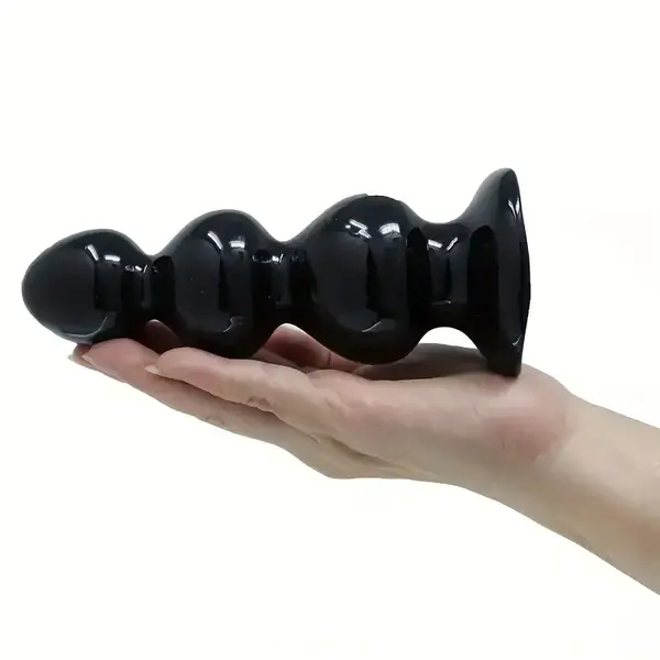 "O" HEAVENS BUMPY ANAL PLUG BLACK SMALL
