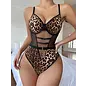 "O" HEAVENS "O" HEAVENS STRAPPY LEOPARD PRINT BODYSUIT