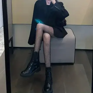 "O" HEAVENS FISHNET PANTYHOSE WHITH RHINESTONES O/S