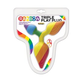 HOTT PRODUCTS RAINBOW ANAL PLUG TRIPLE PLAY