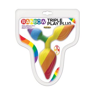 HOTT PRODUCTS RAINBOW ANAL PLUG TRIPLE PLAY