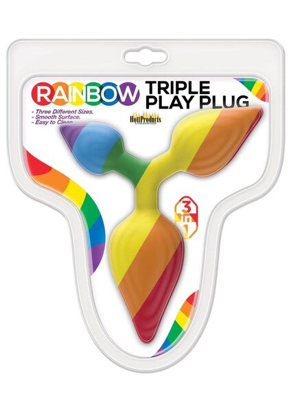 HOTT PRODUCTS RAINBOW ANAL PLUG TRIPLE PLAY